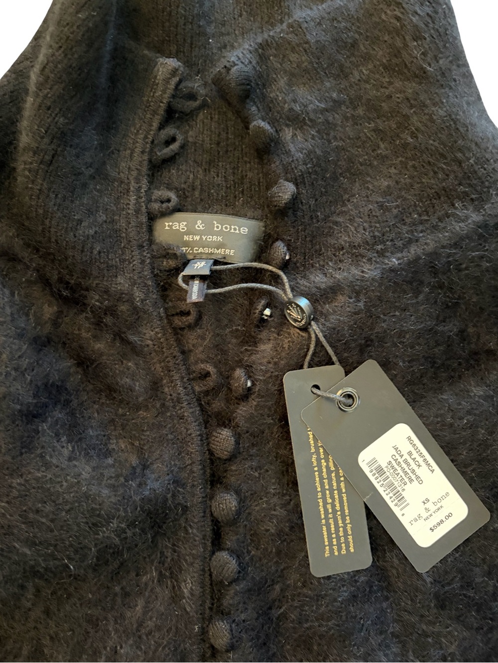 Rag & Bone NWT Jada Brushed Cashmere Sweater Black Size XS - Picture 5 of 8